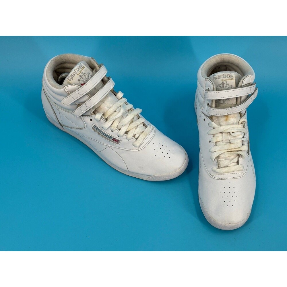 Reebok Freestyle Hi Classic Womens Size 10 US White Leather Retro Y2K Sneakers